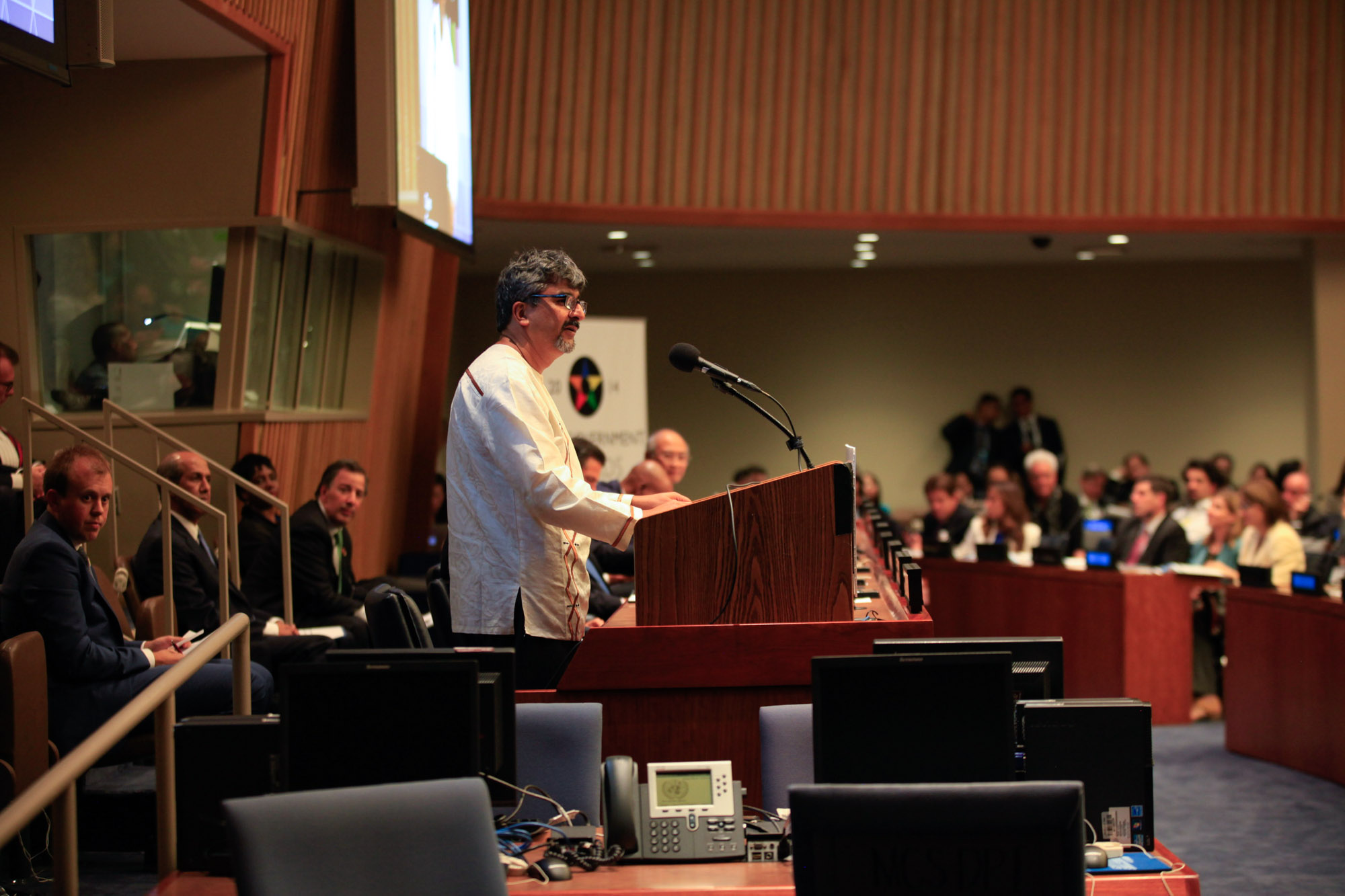 Rakesh Rajani speaking at the Open Government Partnership in New York