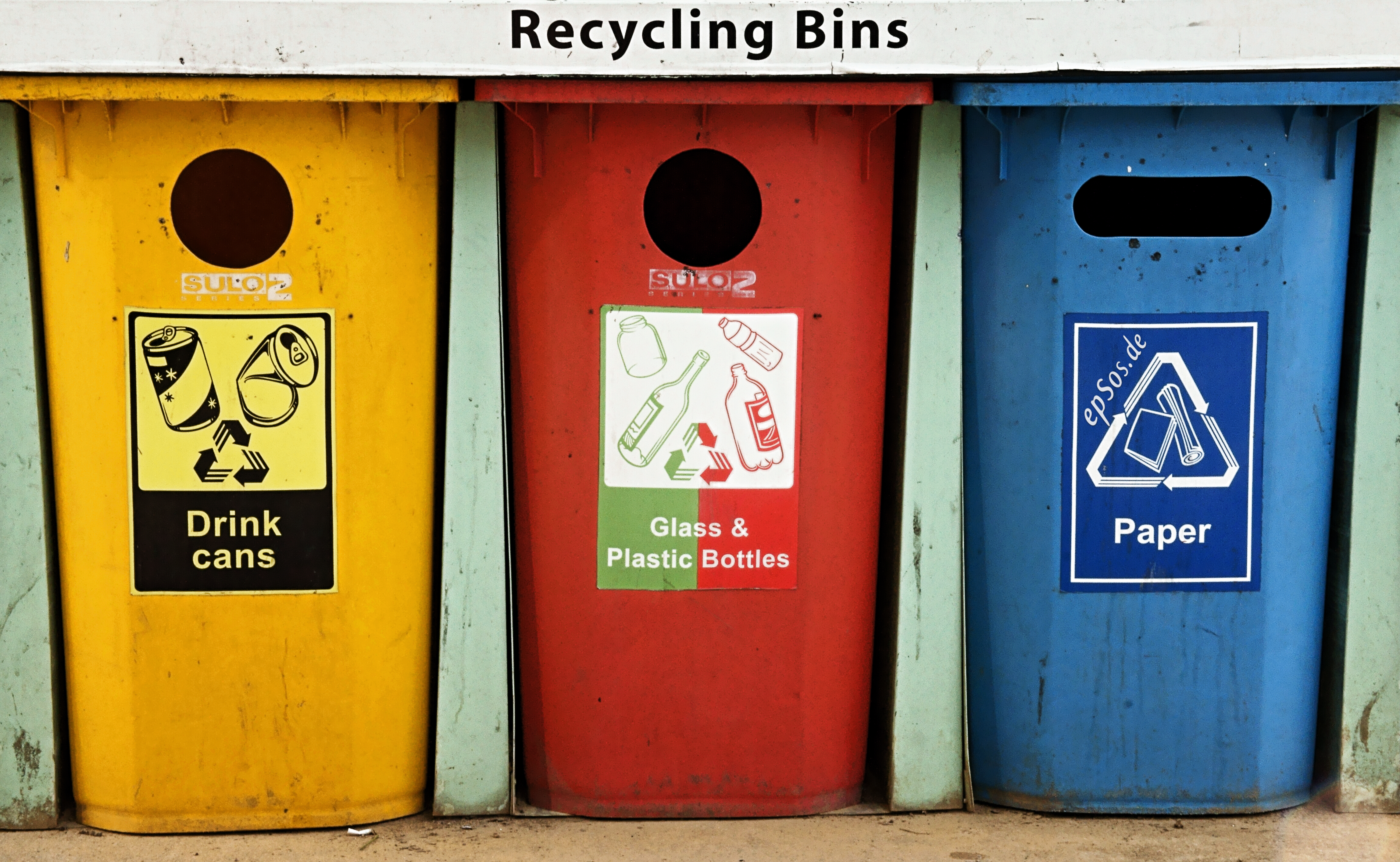 Colourful Recycling Bins