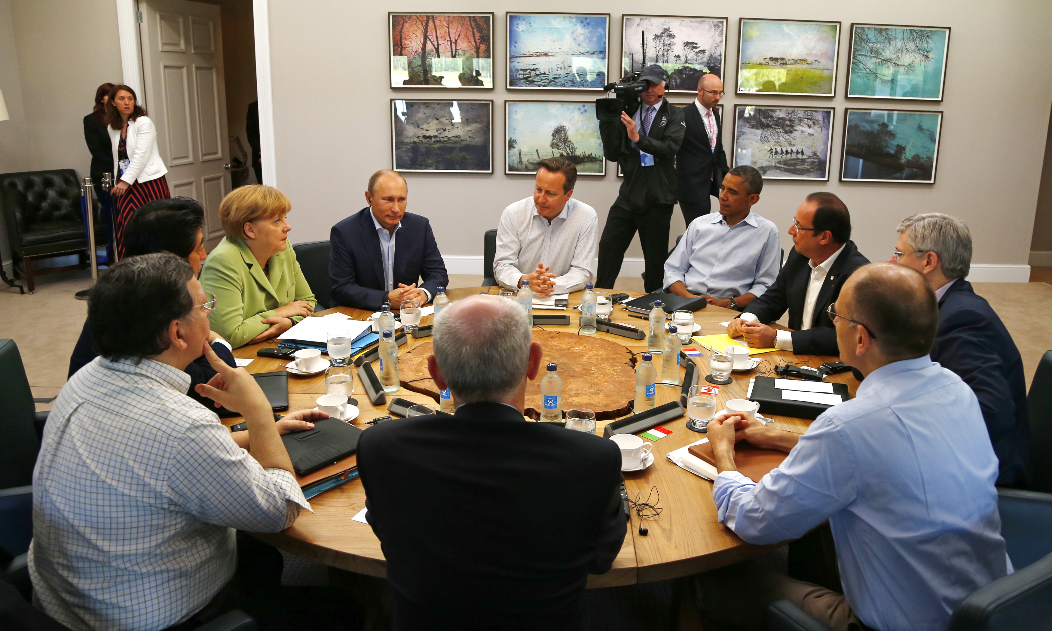 G8 countries leaders attend working session at the Lough Erne golf ...