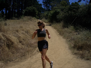 Grethe coming down the connector