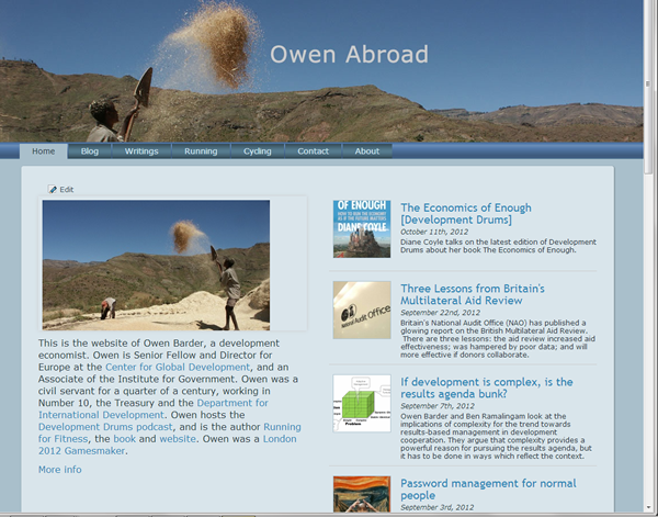 Screenshot of Owen Abroad Website