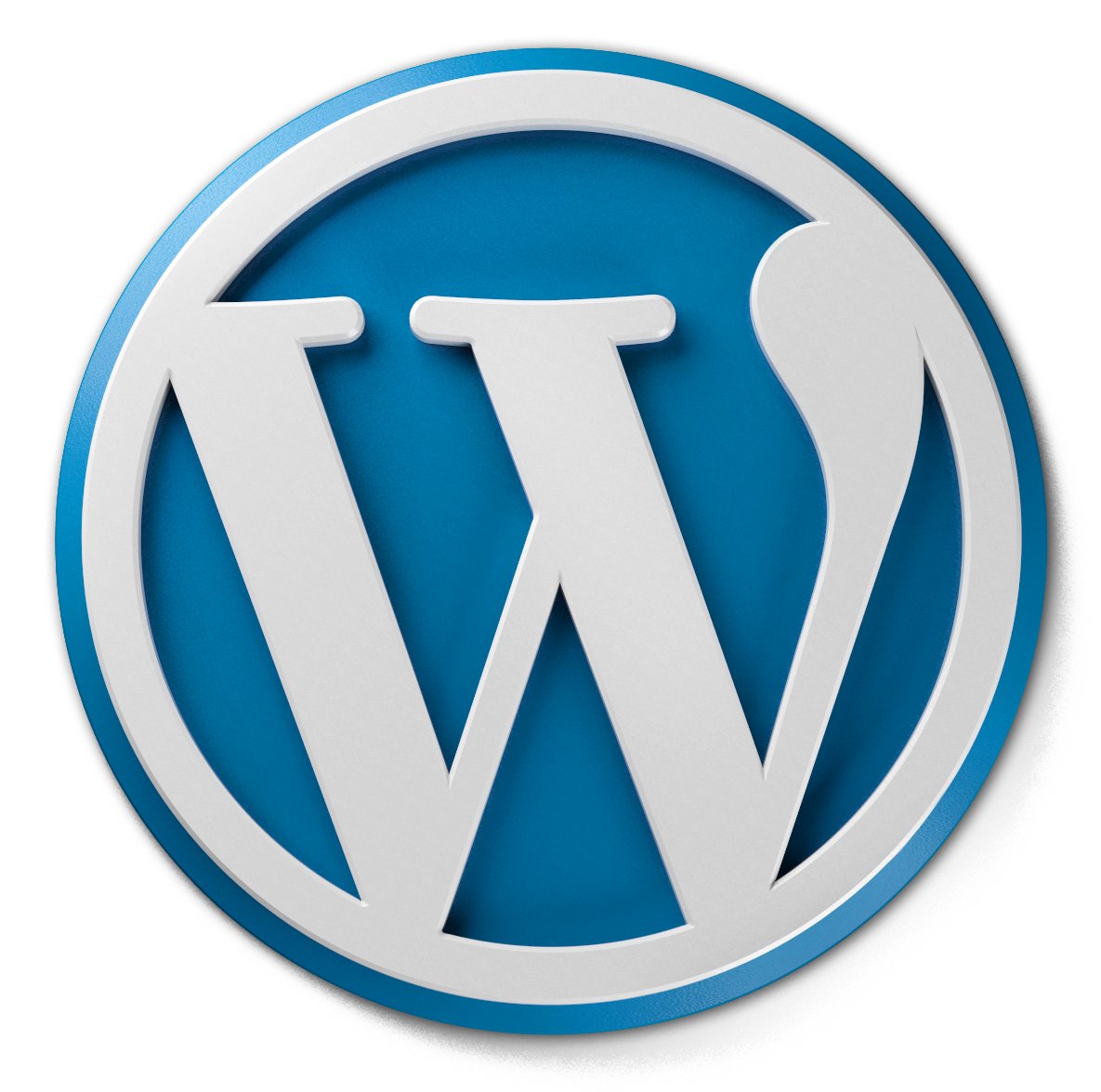 A three dimensional WordPress logo