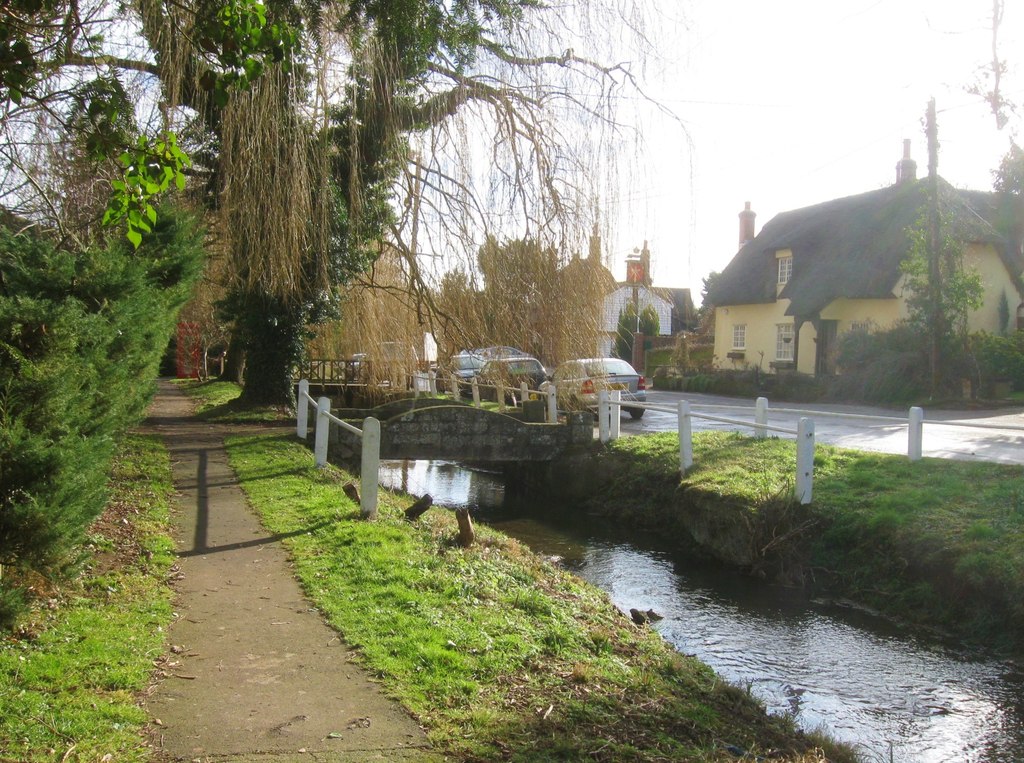 A stream flowing through the village of Arkesden in Essex