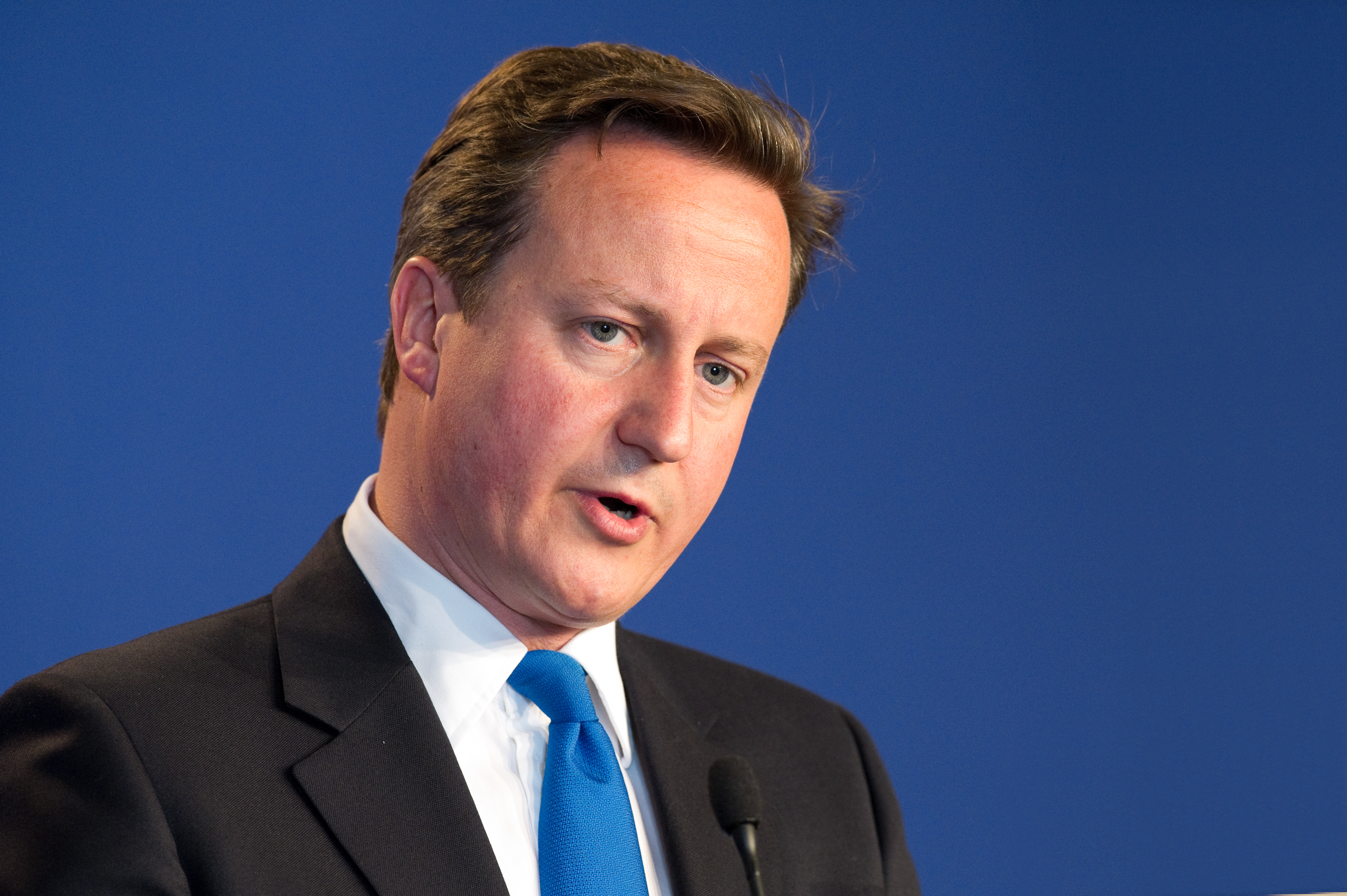 DEAUVILLE, FRANCE - MAY 27, 2011 : British Prime Minister David Cameron in press conference during G8 - Deauville, France on May 27 2011