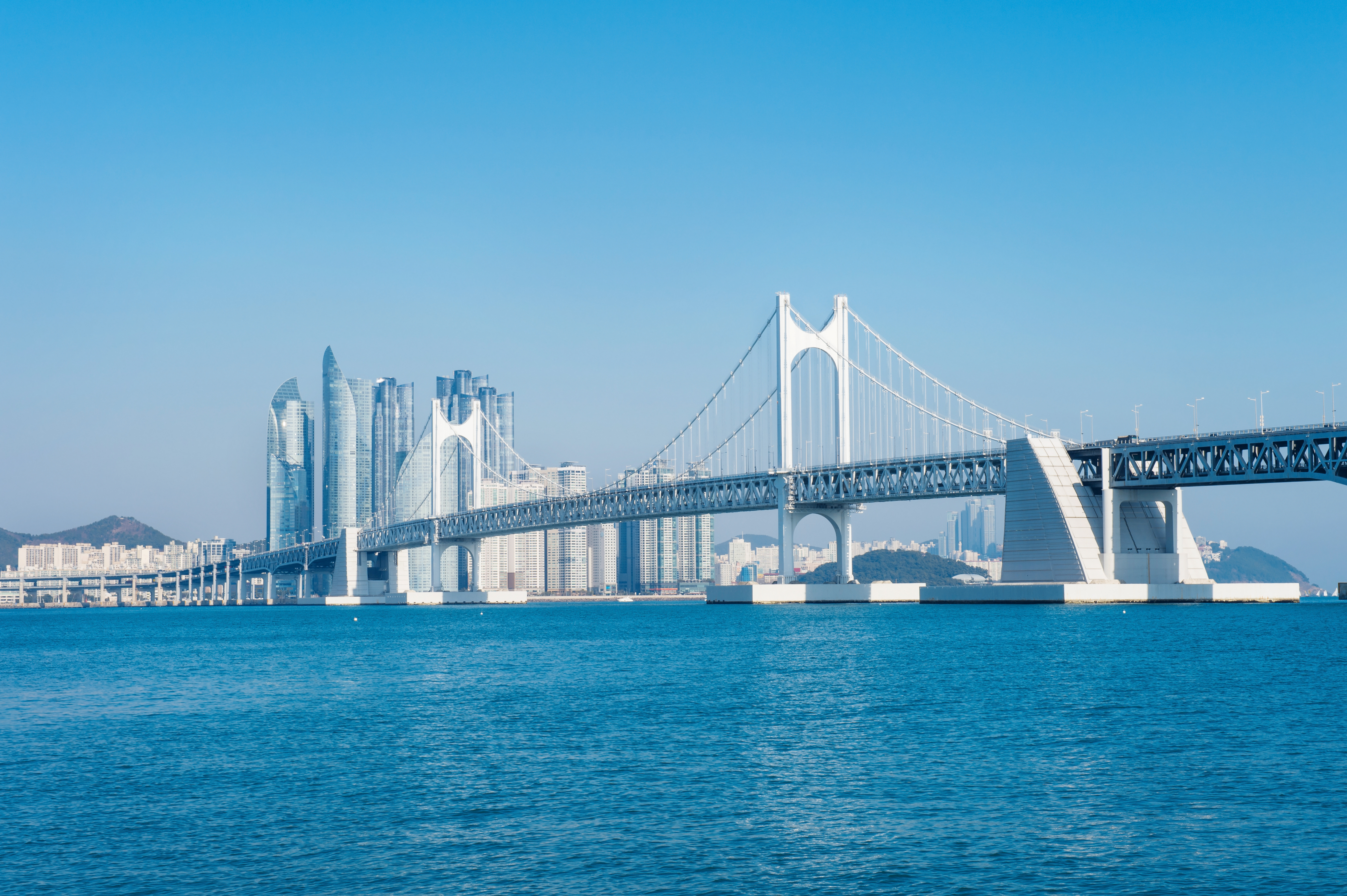 Gwangan bridge and Haeundae in Busan,Korea